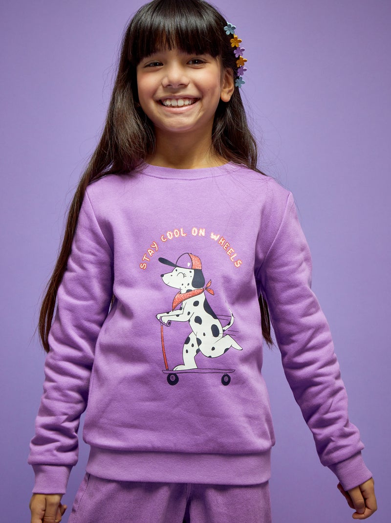 Sudadera de felpa con estampado de fantasía PURPURA - Kiabi