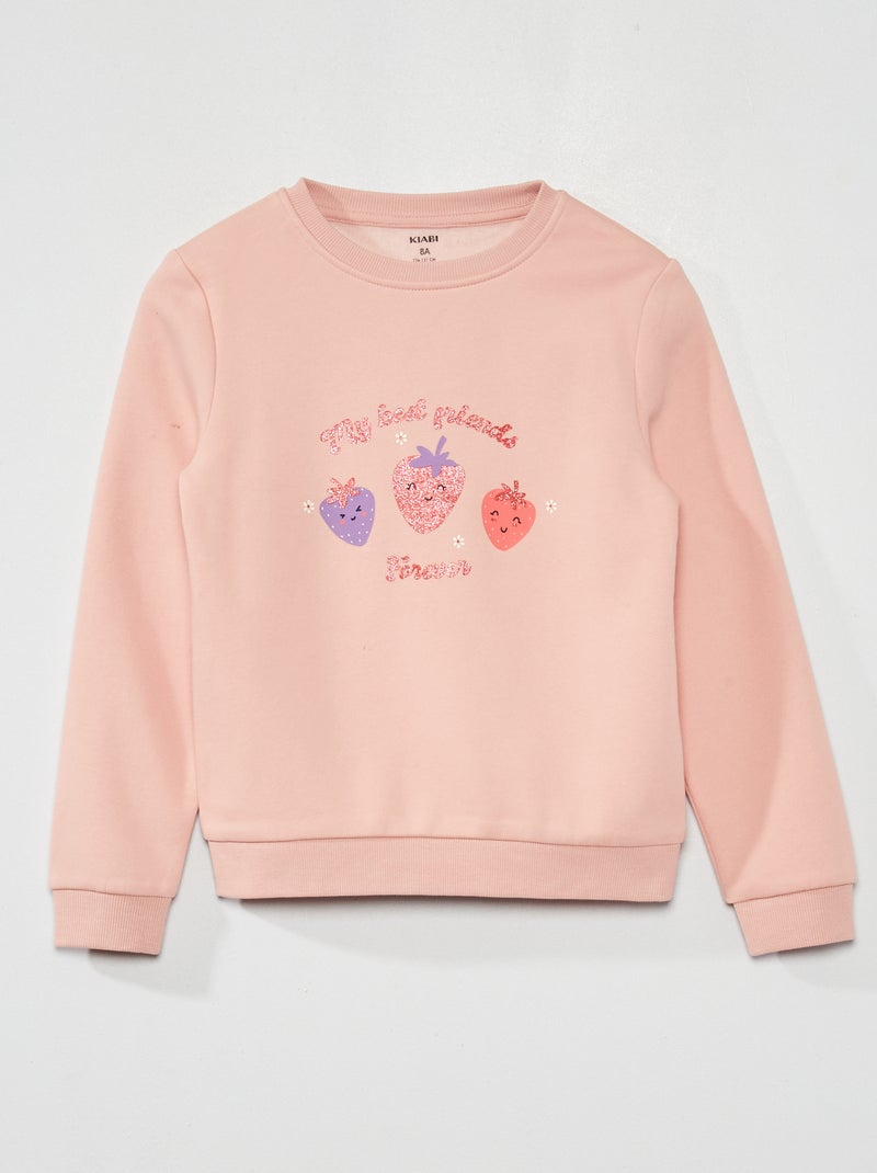 Sudadera de felpa con estampado de fantasía ROSA - Kiabi