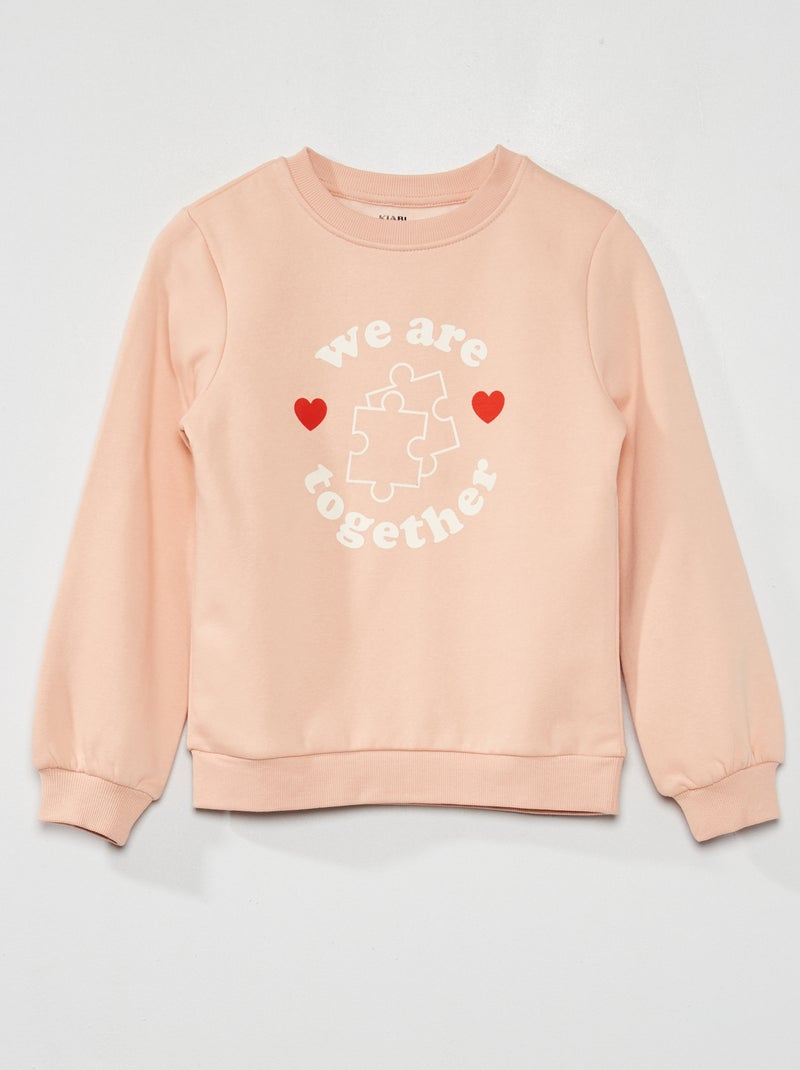 Sudadera de felpa con estampado de fantasía ROSA - Kiabi