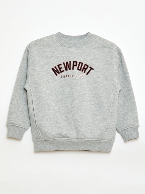 Sudadera de felpa con estampado de terciopelo - Kiabi