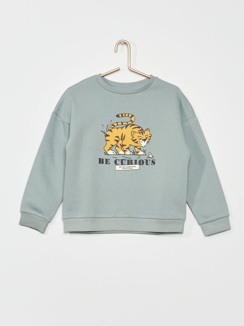 Sudadera de felpa con estampado de 'tigre' AZUL - Kiabi