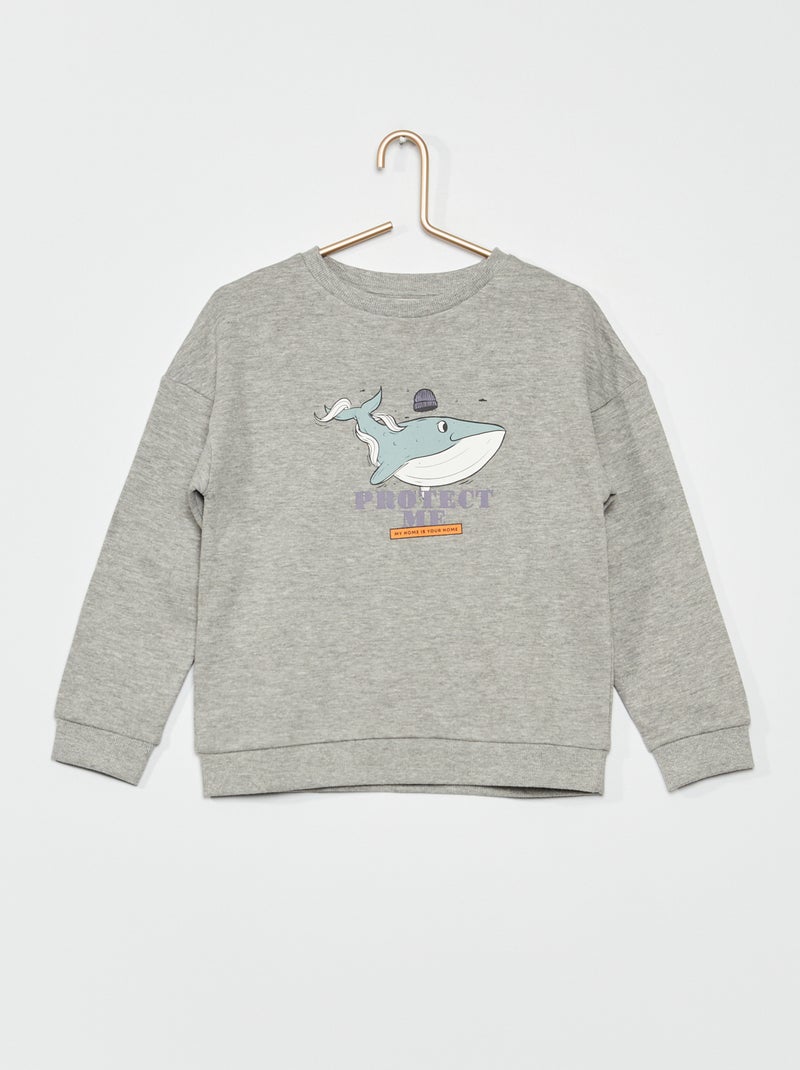Sudadera de felpa con estampado de 'tigre' GRIS - Kiabi