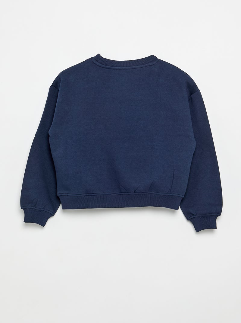 Sudadera de felpa con estampado en el pecho Azul - Kiabi