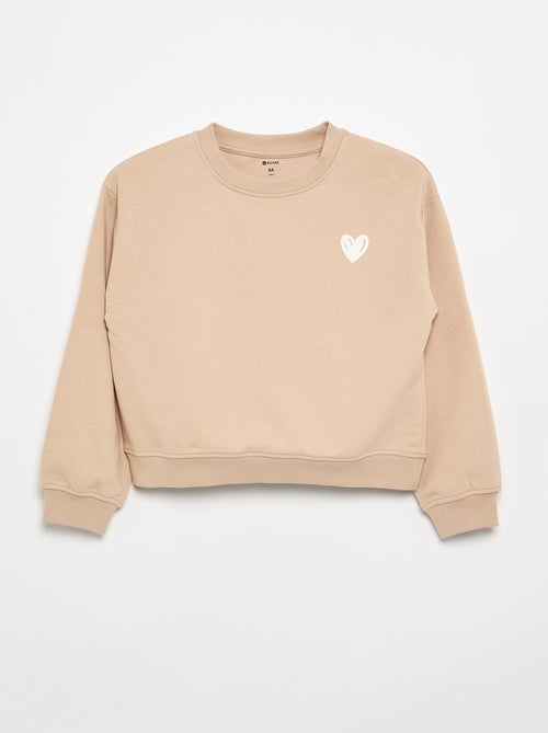 Sudadera de felpa con estampado en el pecho - Kiabi
