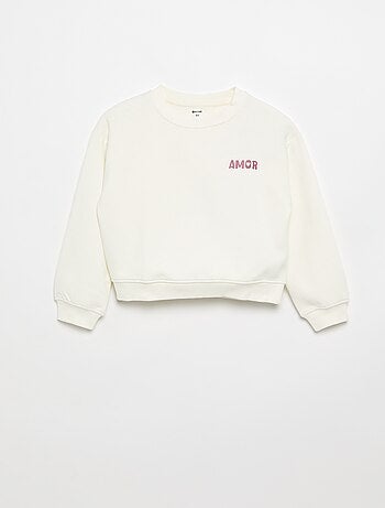 Sudadera de felpa con estampado en el pecho