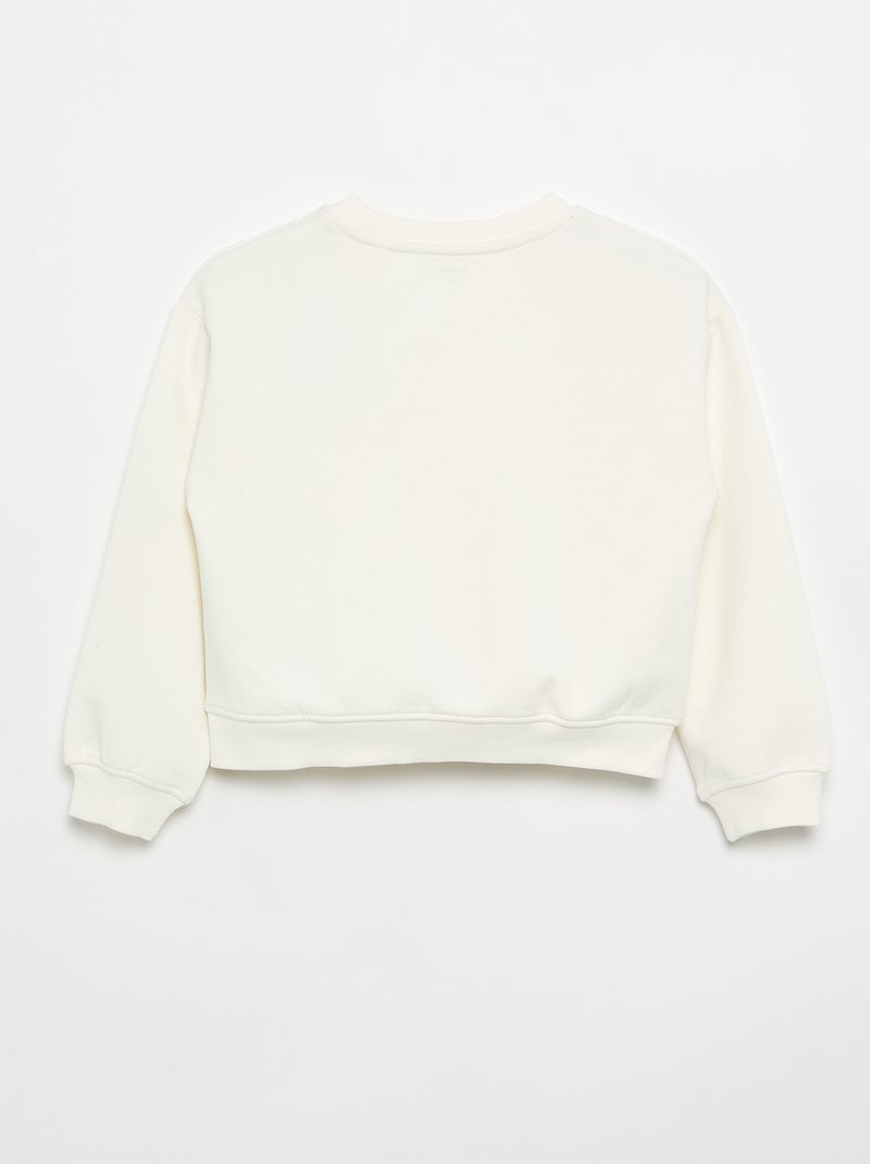 Sudadera de felpa con estampado en el pecho Blanco - Kiabi