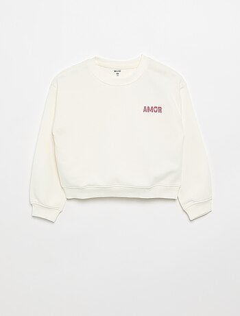 Sudadera de felpa con estampado en el pecho