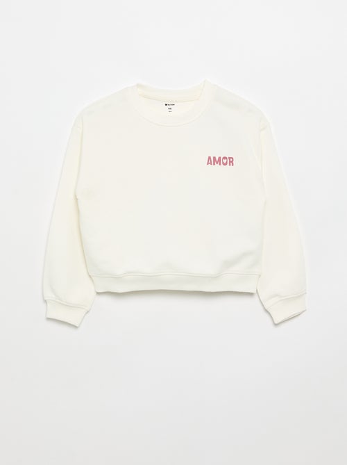 Sudadera de felpa con estampado en el pecho - Kiabi