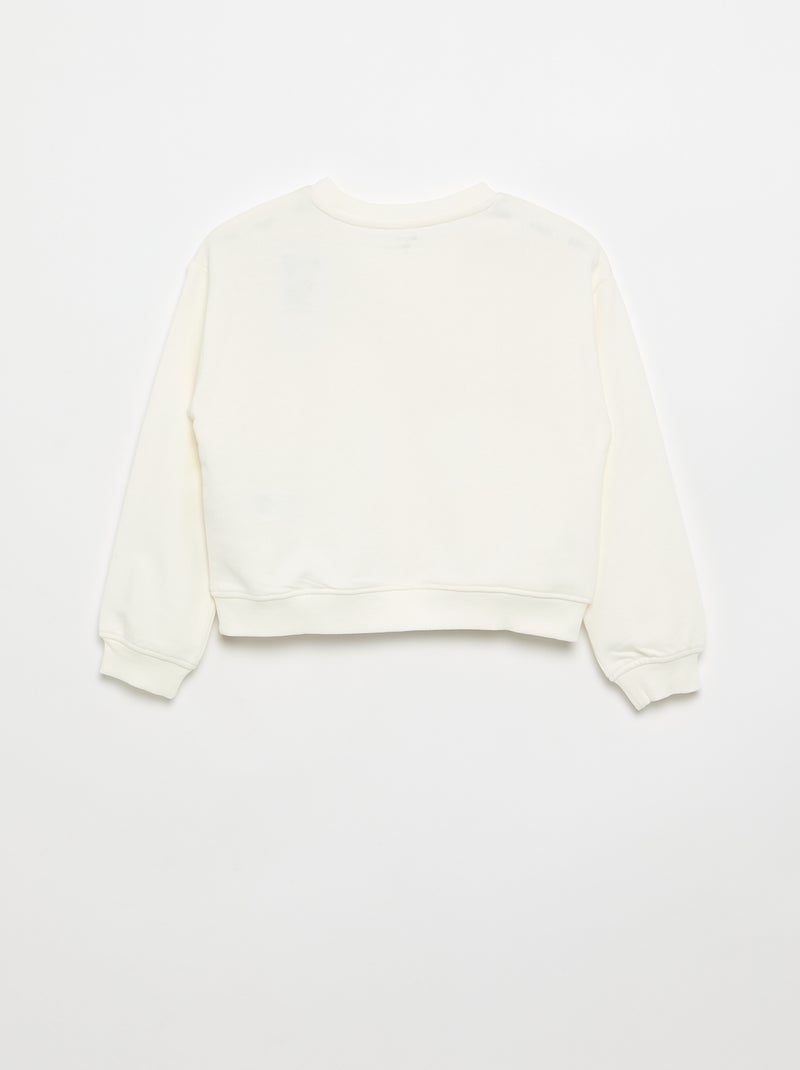 Sudadera de felpa con estampado en el pecho Blanco - Kiabi