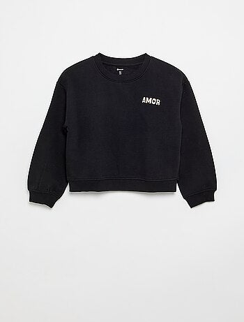 Sudadera de felpa con estampado en el pecho