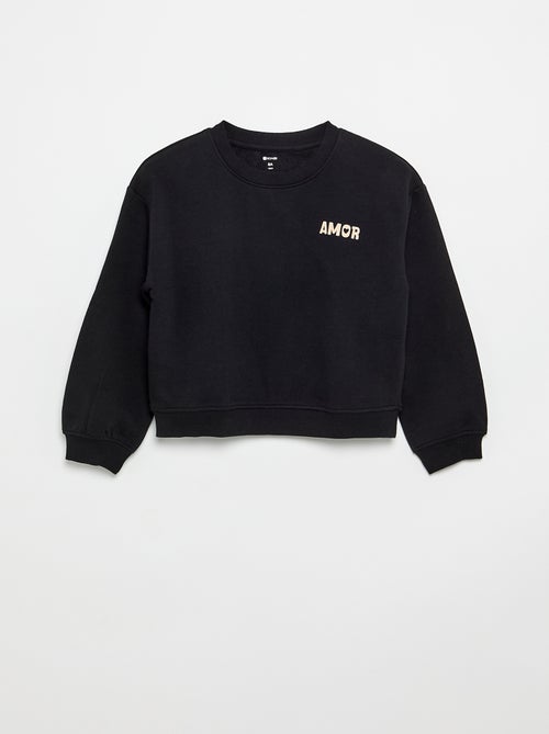 Sudadera de felpa con estampado en el pecho - Kiabi
