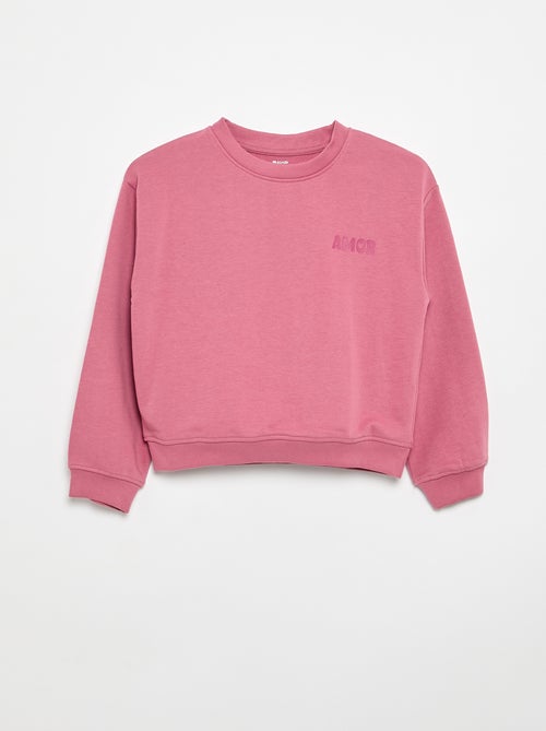 Sudadera de felpa con estampado en el pecho - Kiabi
