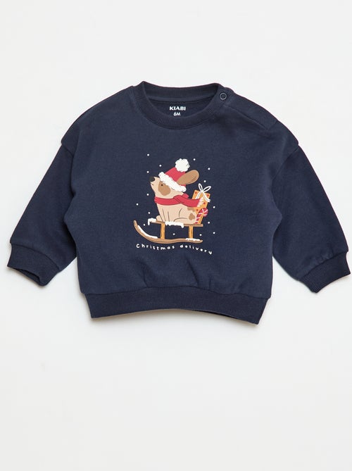 Sudadera de felpa con estampado frontal - Kiabi