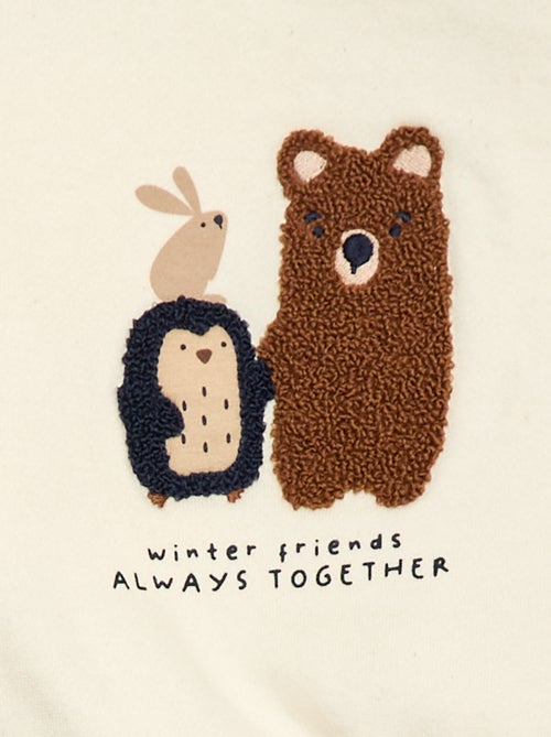 Sudadera de felpa con estampado frontal - Kiabi