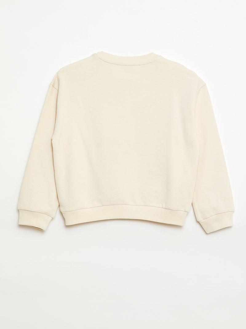 Sudadera de felpa con estampado frontal Blanco - Kiabi