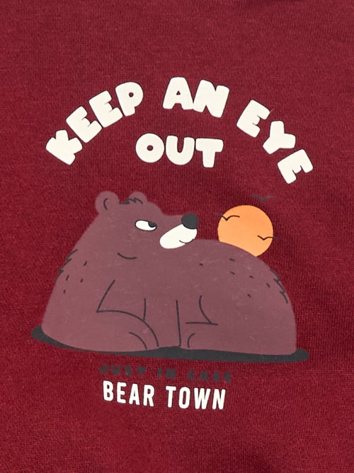 Sudadera de felpa con estampado frontal - Kiabi