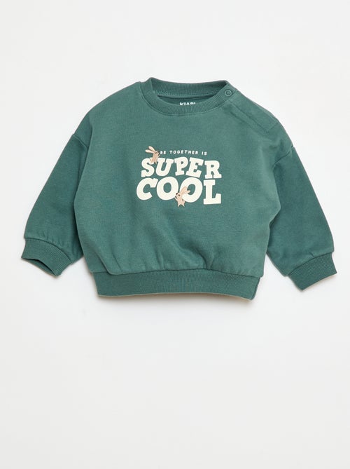 Sudadera de felpa con estampado frontal - Kiabi