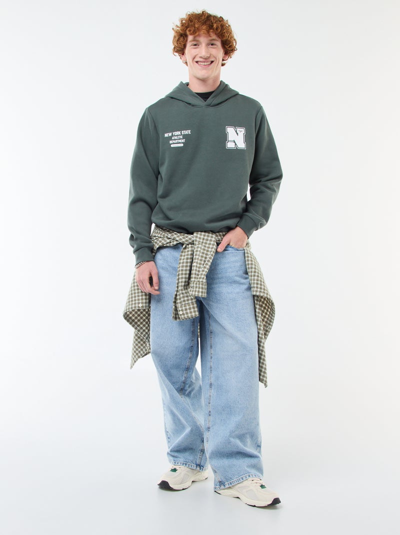 Sudadera de felpa con estampado Kaki - Kiabi