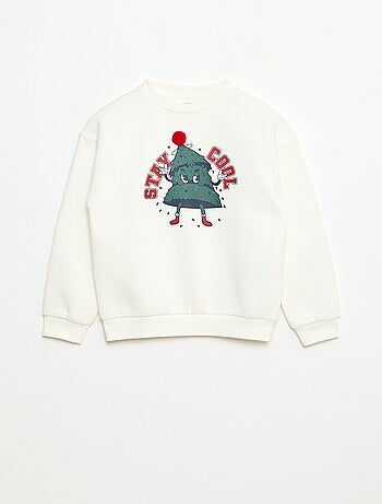 Sudadera de felpa con estampado navideño