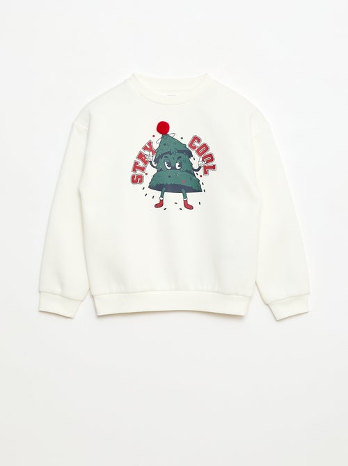 Sudadera de felpa con estampado navideño - Kiabi