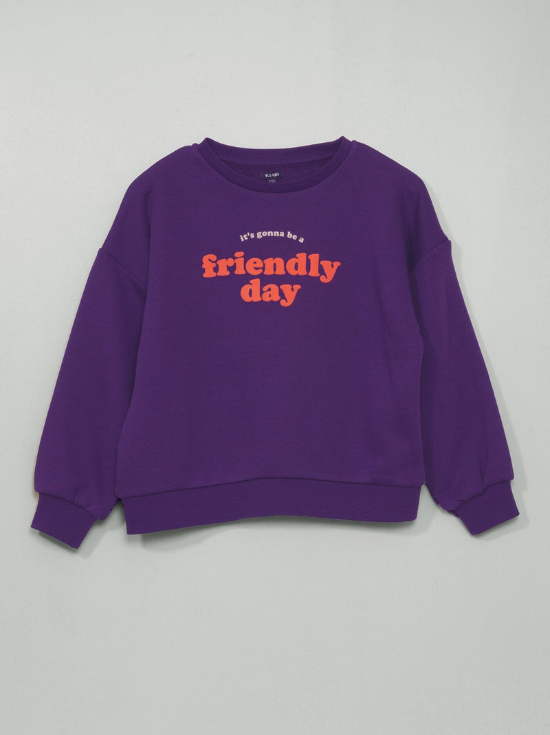 Sudadera de felpa con estampado PURPURA - Kiabi