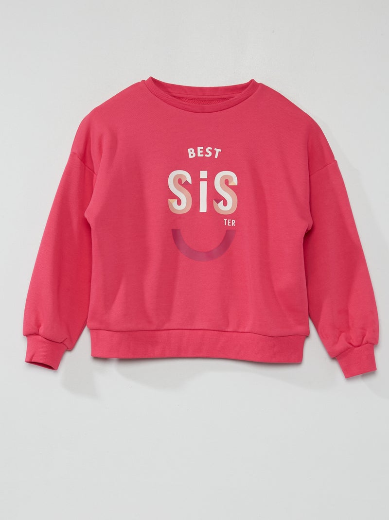 Sudadera de felpa con estampado ROSA - Kiabi