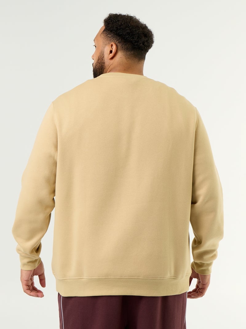 Sudadera de felpa con inscripción Beige - Kiabi