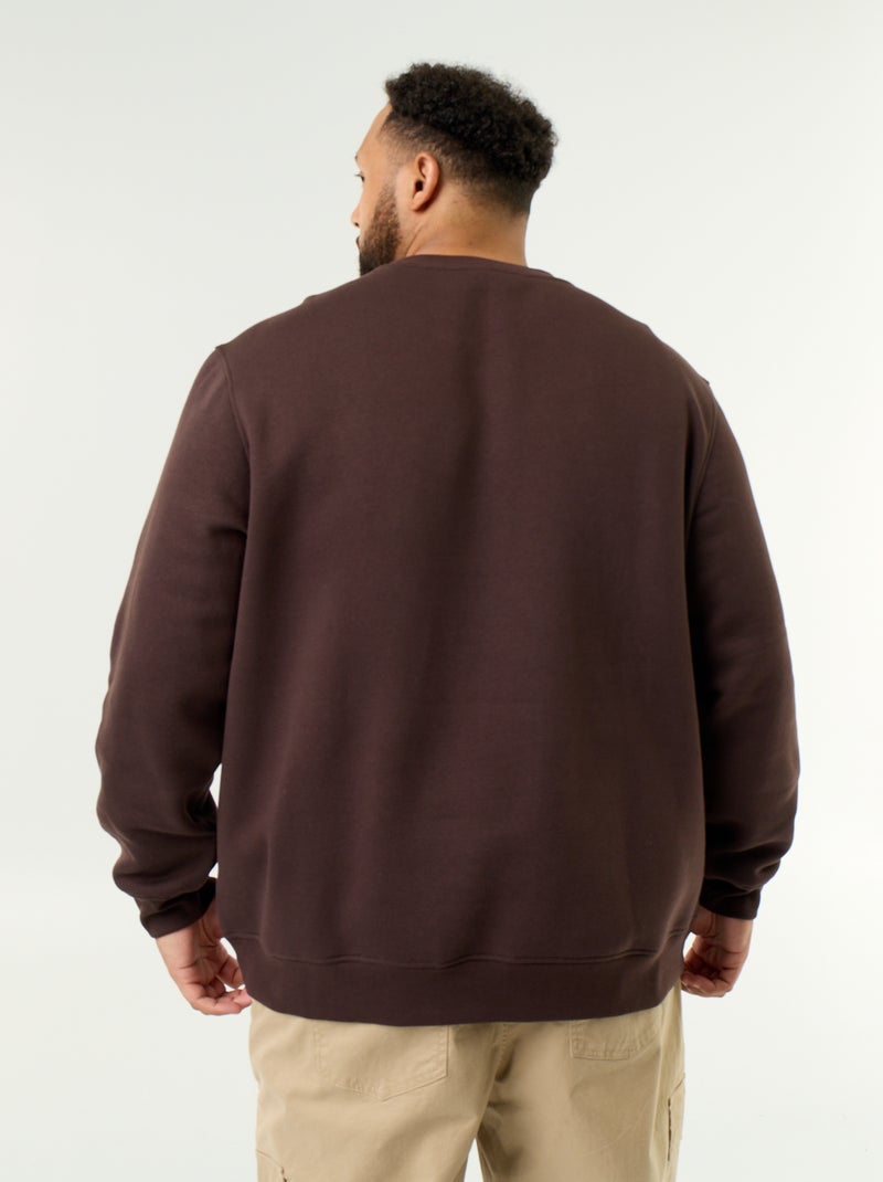 Sudadera de felpa con inscripción Marron - Kiabi
