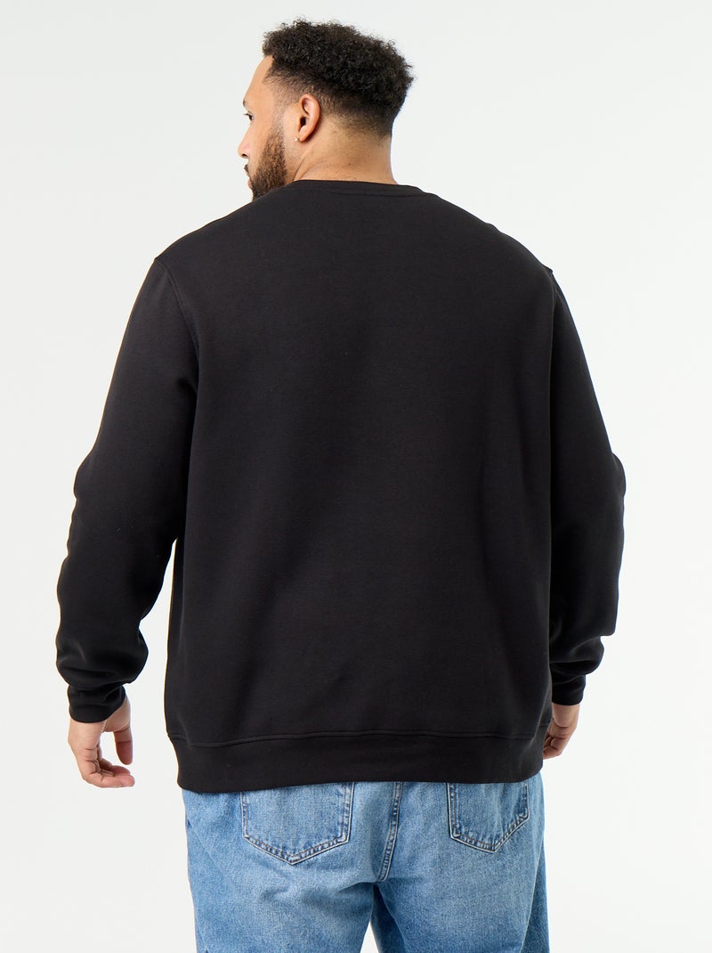 Sudadera de felpa con inscripción Negro - Kiabi