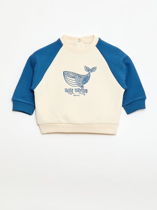 Sudadera de felpa con mangas raglán - Kiabi