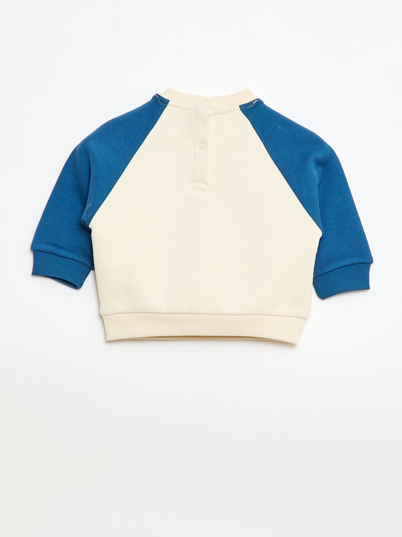 Sudadera de felpa con mangas raglán Beige - Kiabi