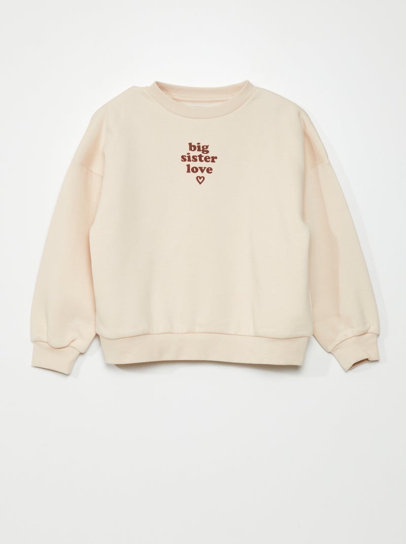 Sudadera de felpa con mensaje BLANCO - Kiabi