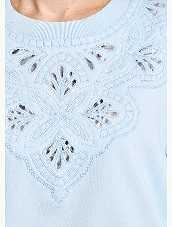 Sudadera de felpa de puro algodón bordado calado - Afibel