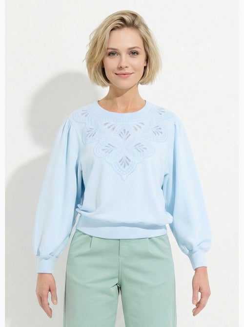 Sudadera de felpa de algodón puro bordado calado - Afibel - Kiabi Sudadera de felpa de algodón puro bordado calado - Afibel - Kiabi