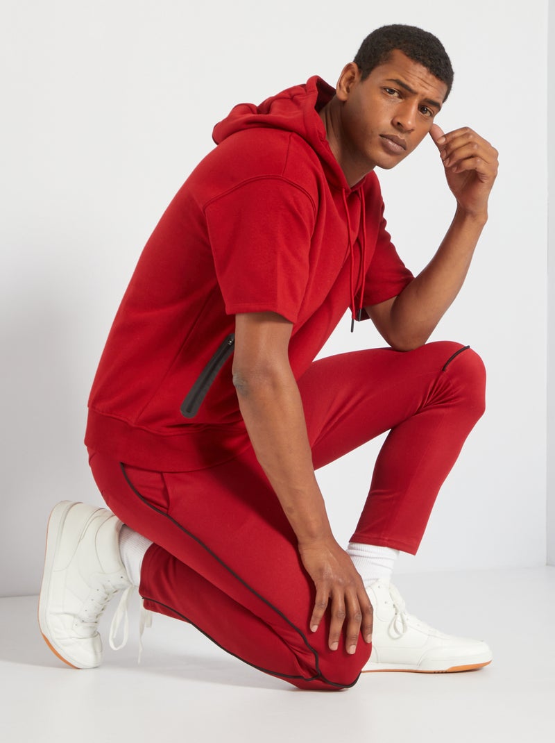 Sudadera de felpa de manga corta ROJO - Kiabi