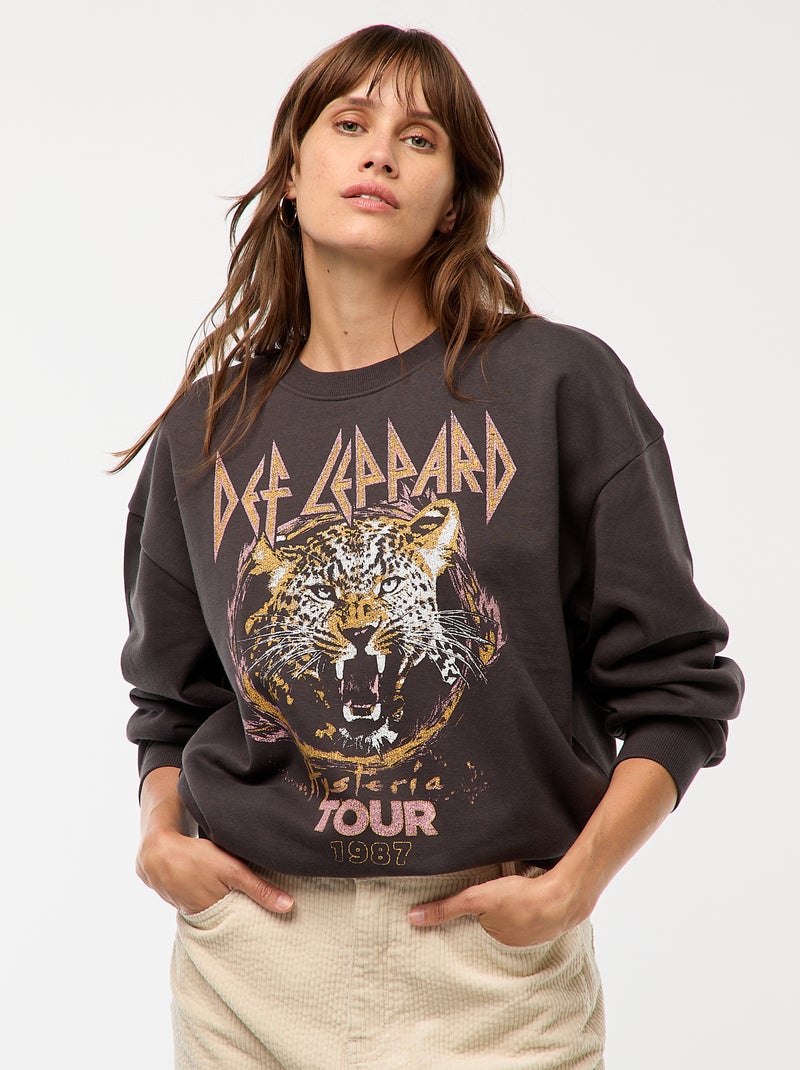 Sudadera de felpa 'Def Leppard' Negro - Kiabi
