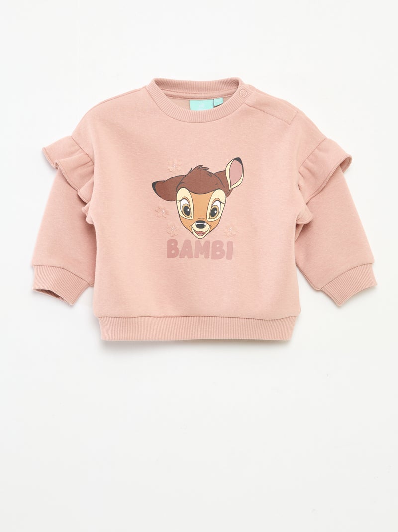 Sudadera de felpa 'Disney' 'Bambi' con volante Rosa Bebé niña - Main Image