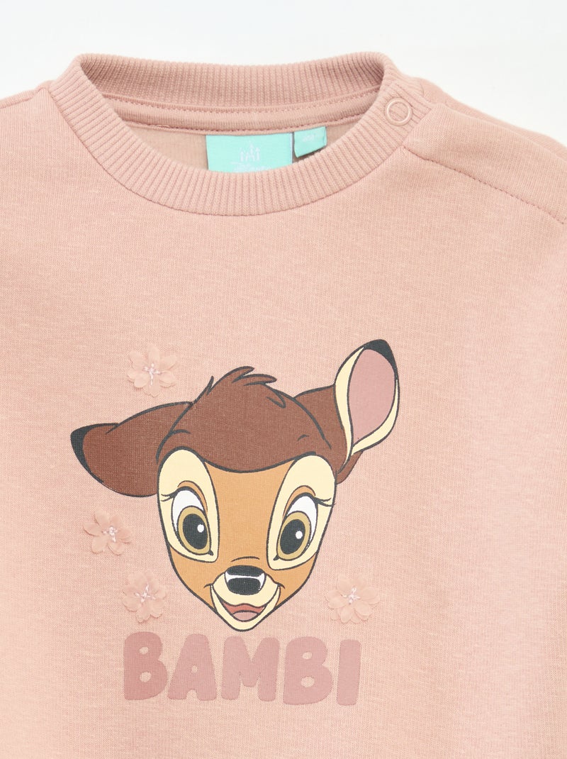 Sudadera de felpa 'Disney' 'Bambi' con volante Rosa Bebé niña