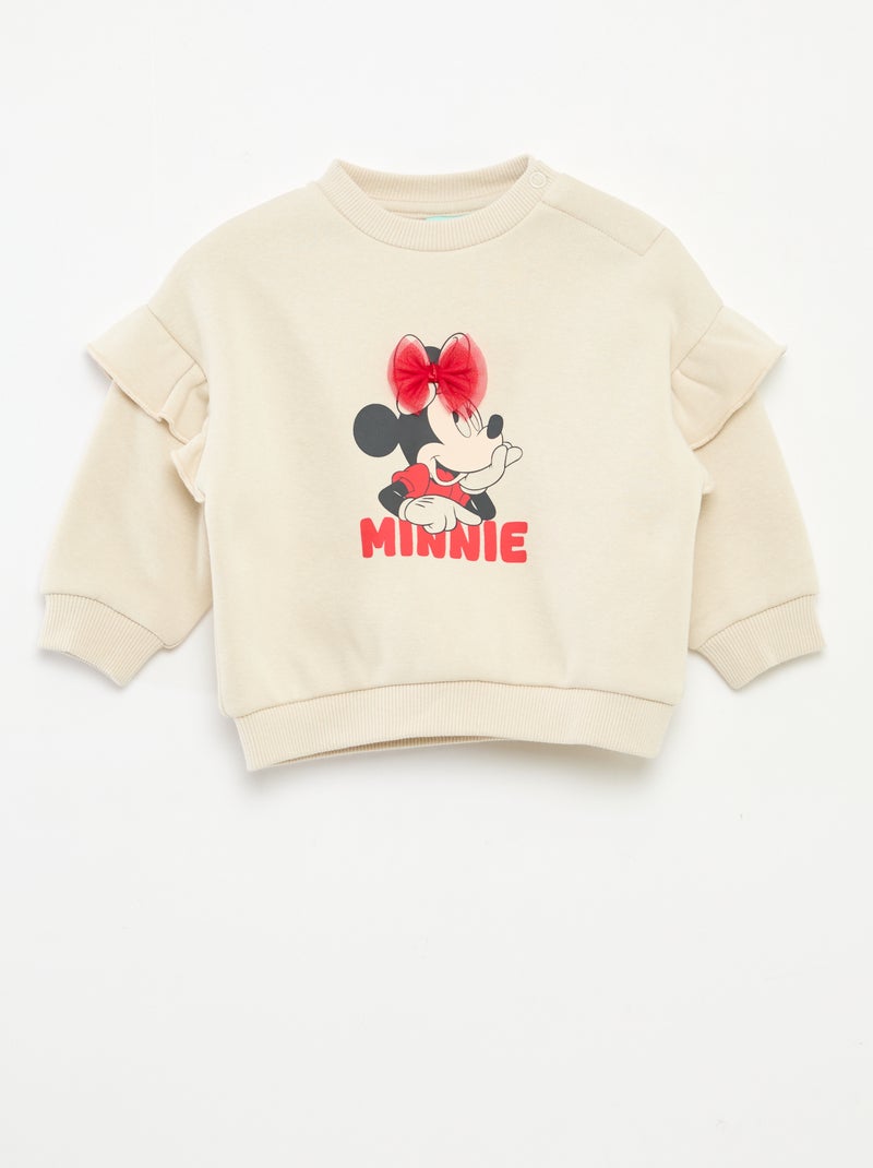 Sudadera de felpa 'Disney' 'Minnie' con volante Blanco - Kiabi