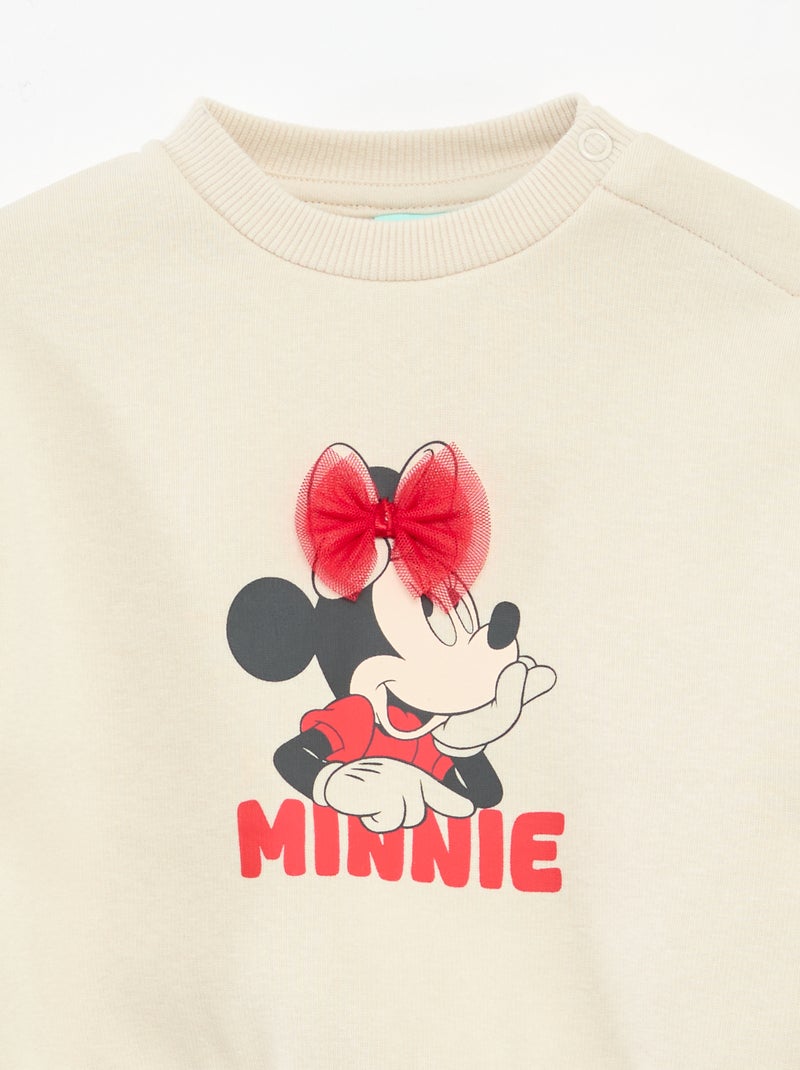 Sudadera de felpa 'Disney' 'Minnie' con volante Blanco - Kiabi