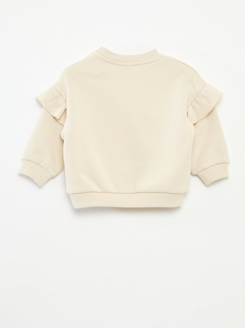 Sudadera de felpa 'Disney' 'Minnie' con volante Blanco - Kiabi