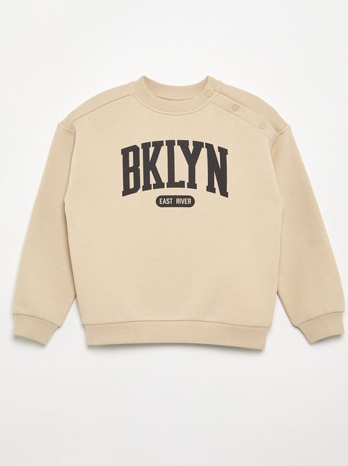 Sudadera de felpa estampada - colección fácil de poner - Kiabi Sudadera de felpa estampada - colección fácil de poner - Kiabi