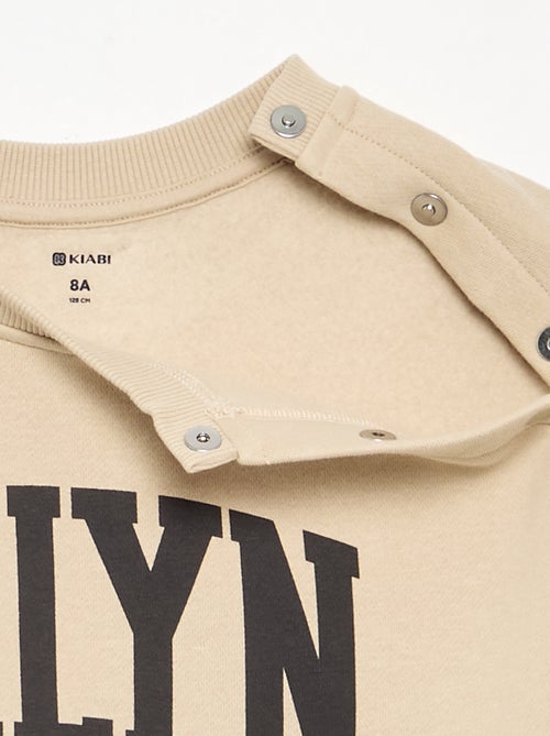 Sudadera de felpa estampada - colección fácil de poner - Kiabi Sudadera de felpa estampada - colección fácil de poner - Kiabi
