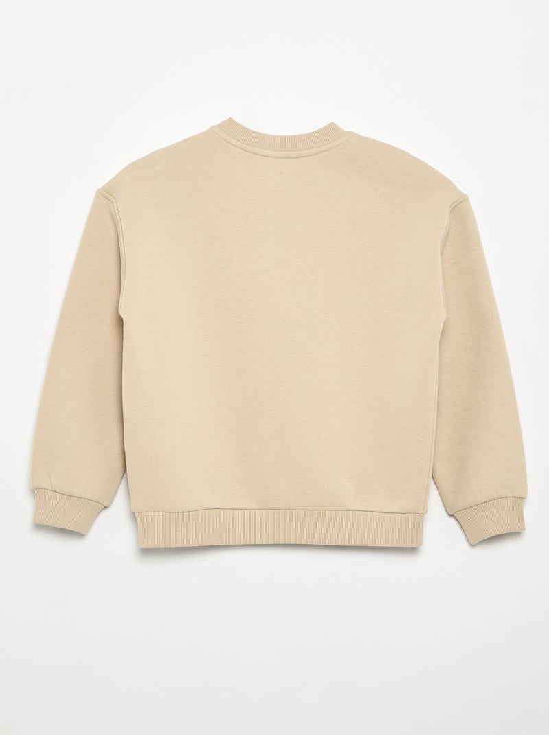 Sudadera de felpa estampada - colección fácil de poner Beige - Kiabi