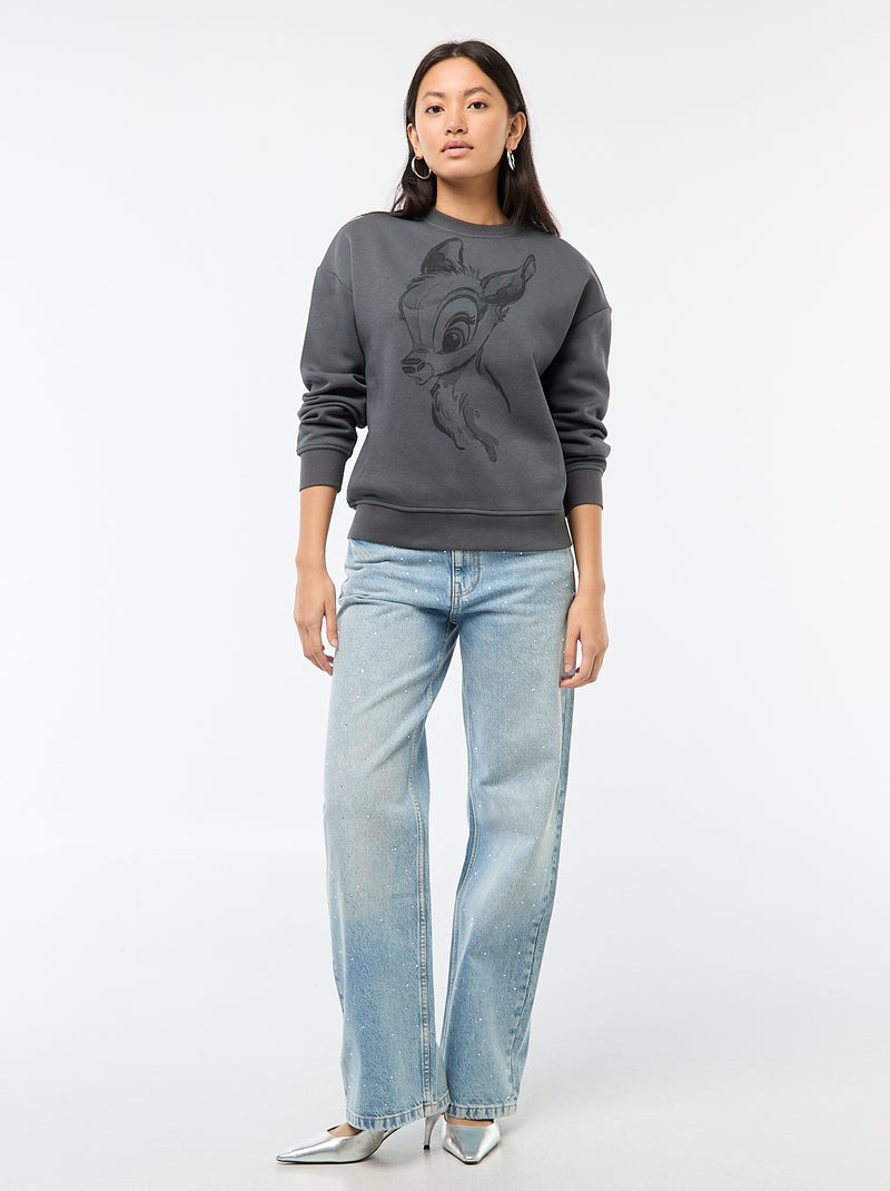 Sudadera de felpa estampada 'Bambi' Gris - Kiabi