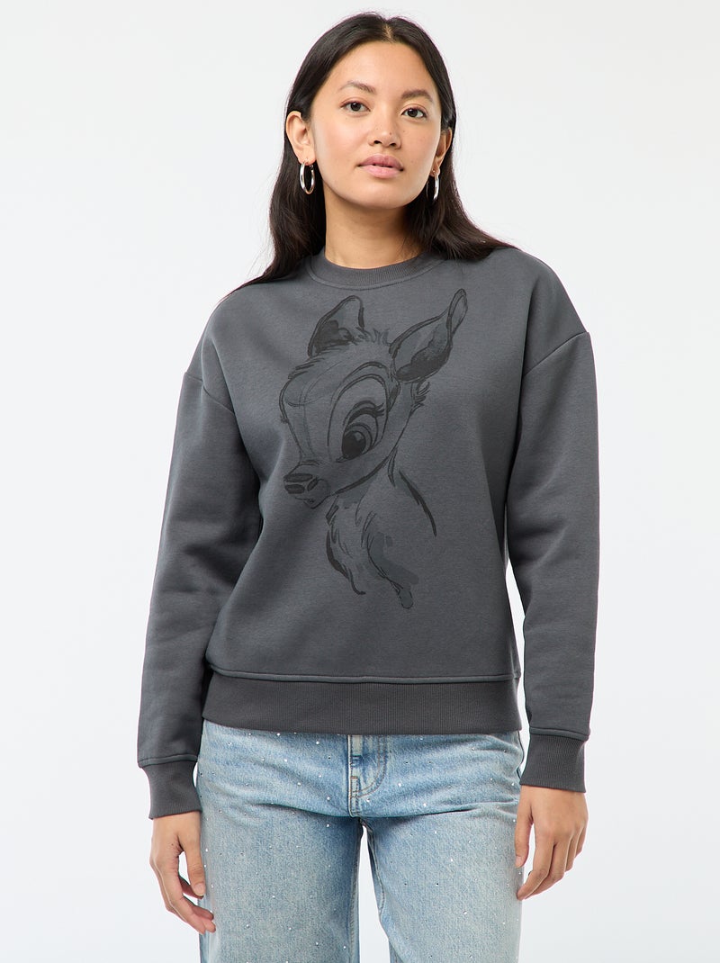 Sudadera de felpa estampada 'Bambi' Gris - Kiabi