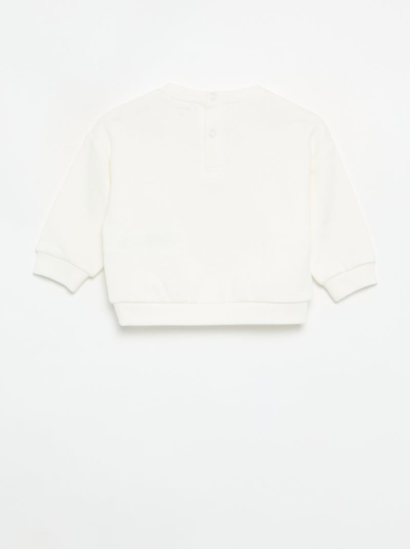 Sudadera de felpa estampada Blanco - Kiabi
