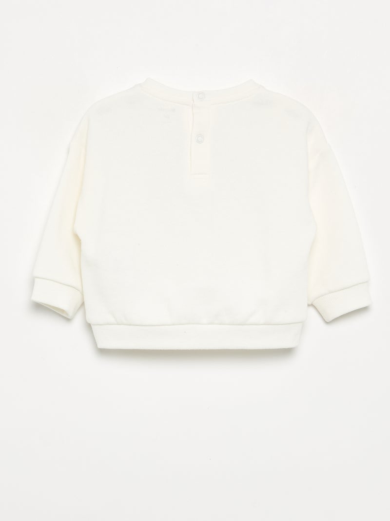 Sudadera de felpa estampada Blanco - Kiabi