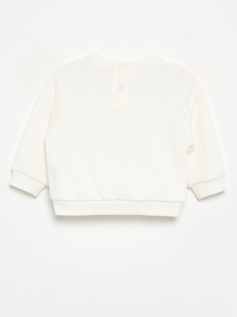 Sudadera de felpa estampada Blanco - Kiabi
