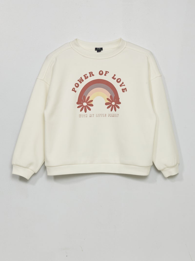 Sudadera de felpa estampada BLANCO - Kiabi